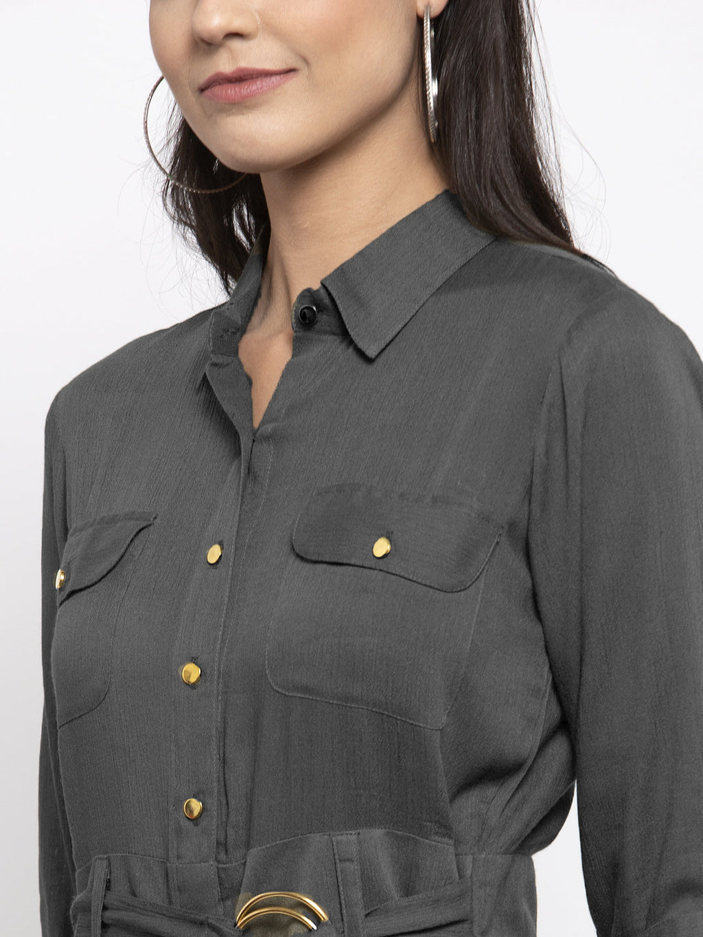 Jompers Women Grey Solid Jumpsuit - Distacart
