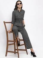 Jompers Women Grey Solid Jumpsuit - Distacart