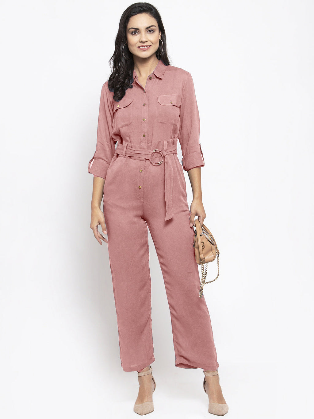 Jompers Women Purple Solid Jumpsuit - Distacart