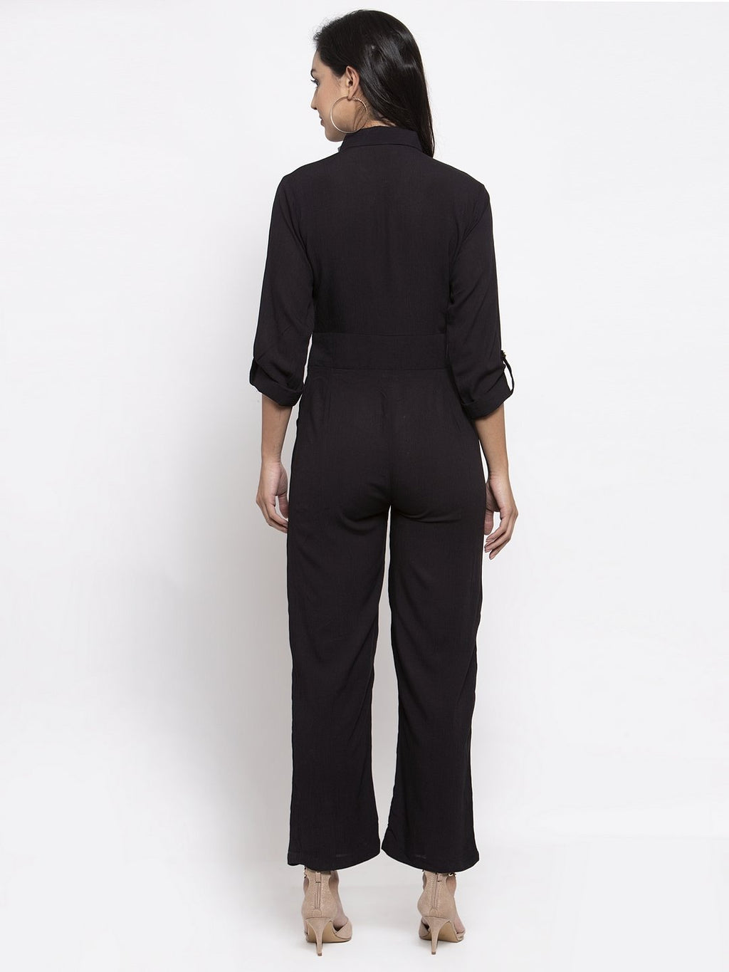 Jompers Women Black Solid Jumpsuit - Distacart
