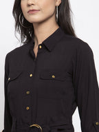 Jompers Women Black Solid Jumpsuit - Distacart