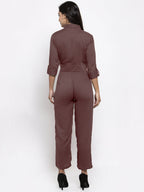 Jompers Women Brown Solid Jumpsuit - Distacart