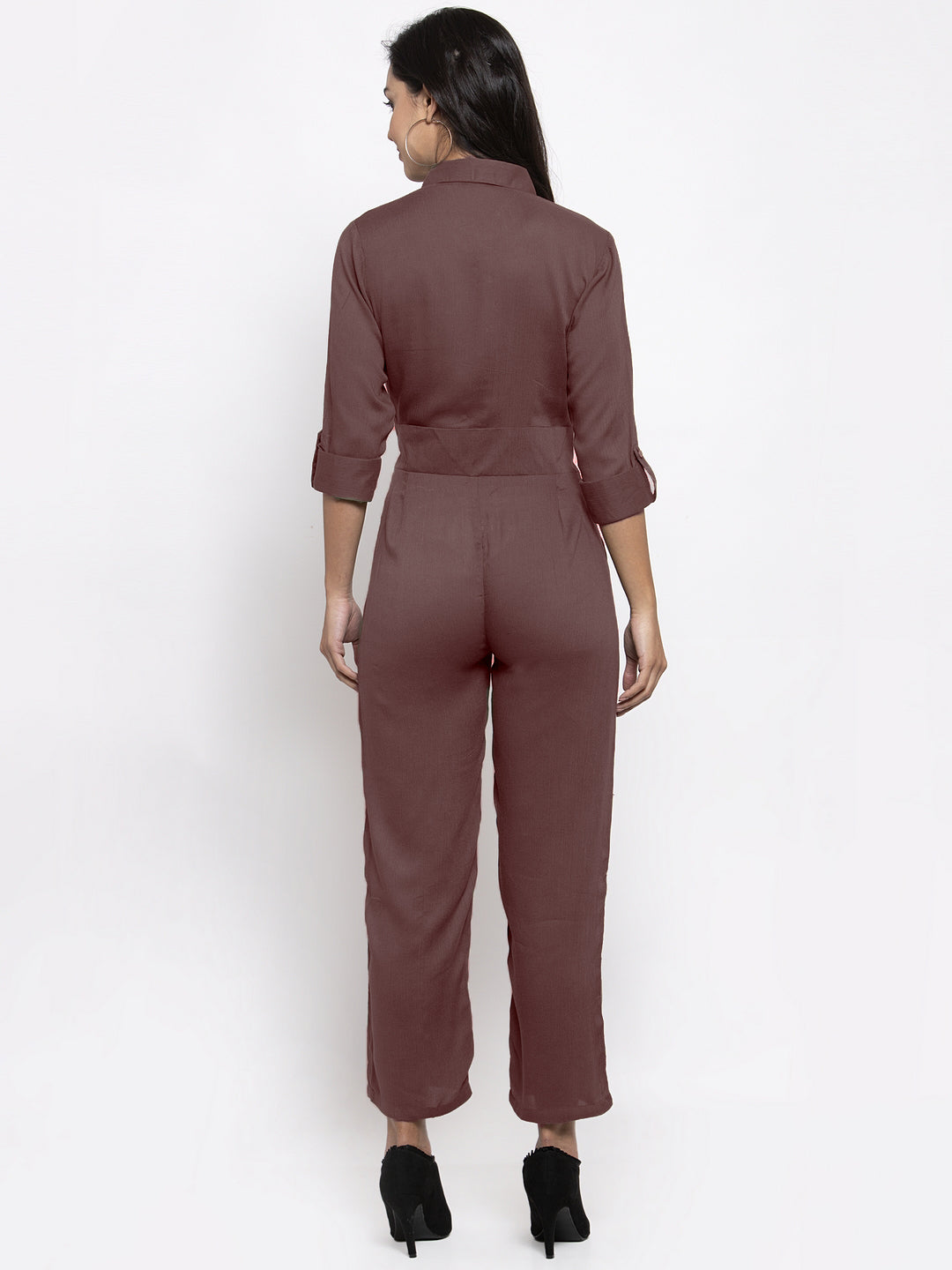 Jompers Women Brown Solid Jumpsuit - Distacart