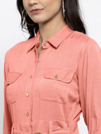 Jompers Women Peach Solid Jumpsuit - Distacart
