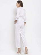 Jompers Women White Solid Jumpsuit - Distacart