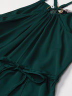 Jompers Women Green Solid Basic Halter Neck Basic Jumpsuit - Distacart