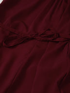 Jompers Women Maroon Solid Basic Halter Neck Basic Jumpsuit - Distacart