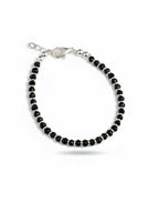 NVR Women Silver Plated Black Beaded Adjustable Bracelet - Distacart
