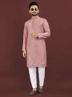 Anaita Pink Embroidered Silk Straight Kurta