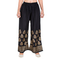 PAVONINE Black Color Golden Printed Rayon Fabric Sharara For Girls & Women - Distacart