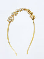 NVR Women's Gold-Polished Kundan Embellished Hairband