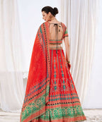 Wedding Designer Red Chinon Lehengha Choli - Anbazaar - Distacart
