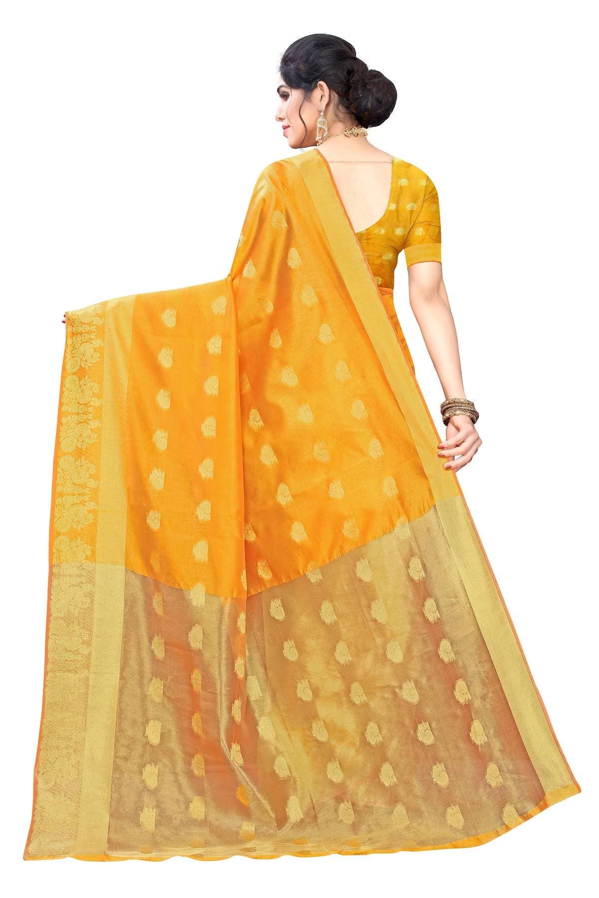 Vamika Banarasi Jacquard Weaving Yellow Saree