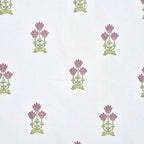 Floral Hand Block Printed Double 90x108 Inches Bedspread with 2 Pillow Covers
