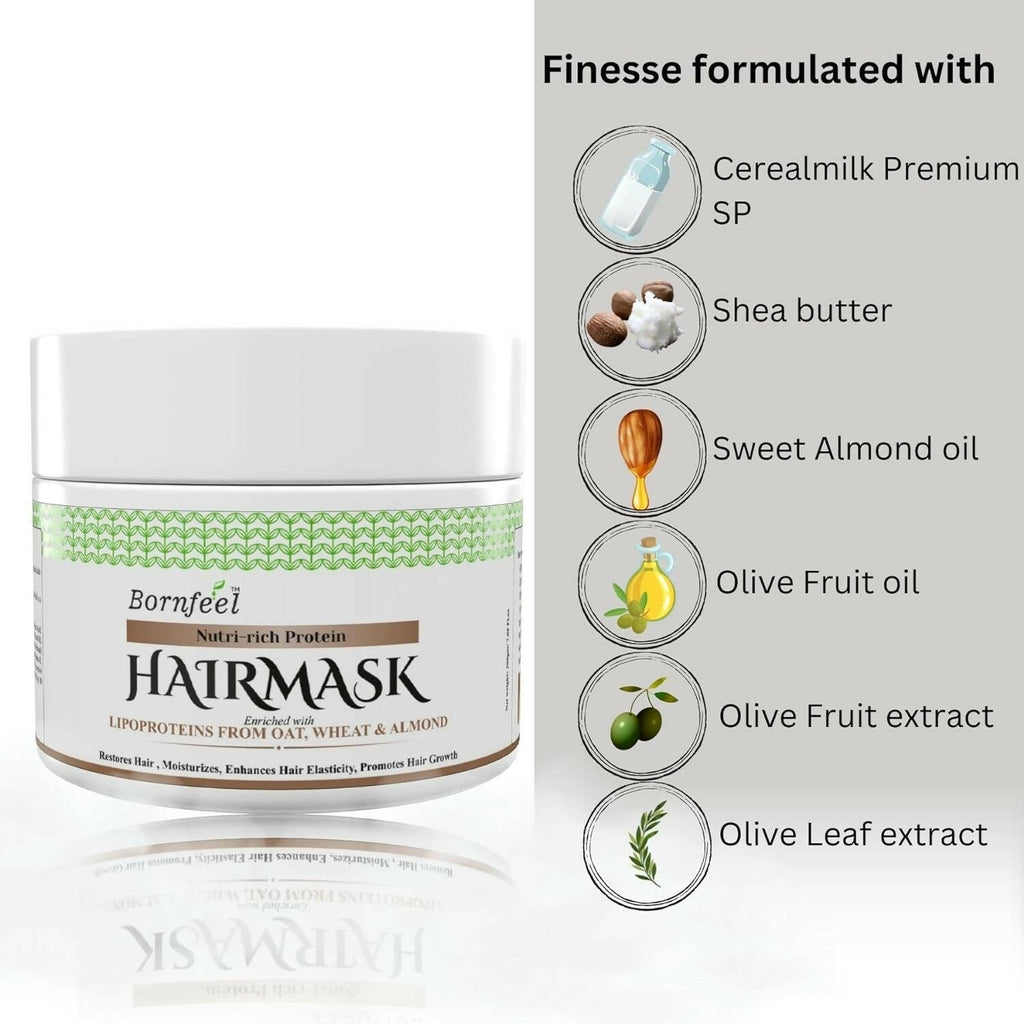 Bornfeel Protein Hair Mask Enriched With Lipoproteins From Oats Wheat & Almond