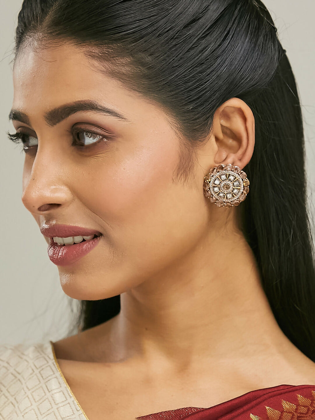 Nuyug 22k Gold Plated Round Stud Earrings - Distacart