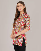 Jaitra Apparels Women Printed Rayon Straight Kurta (Multicolor) - Distacart