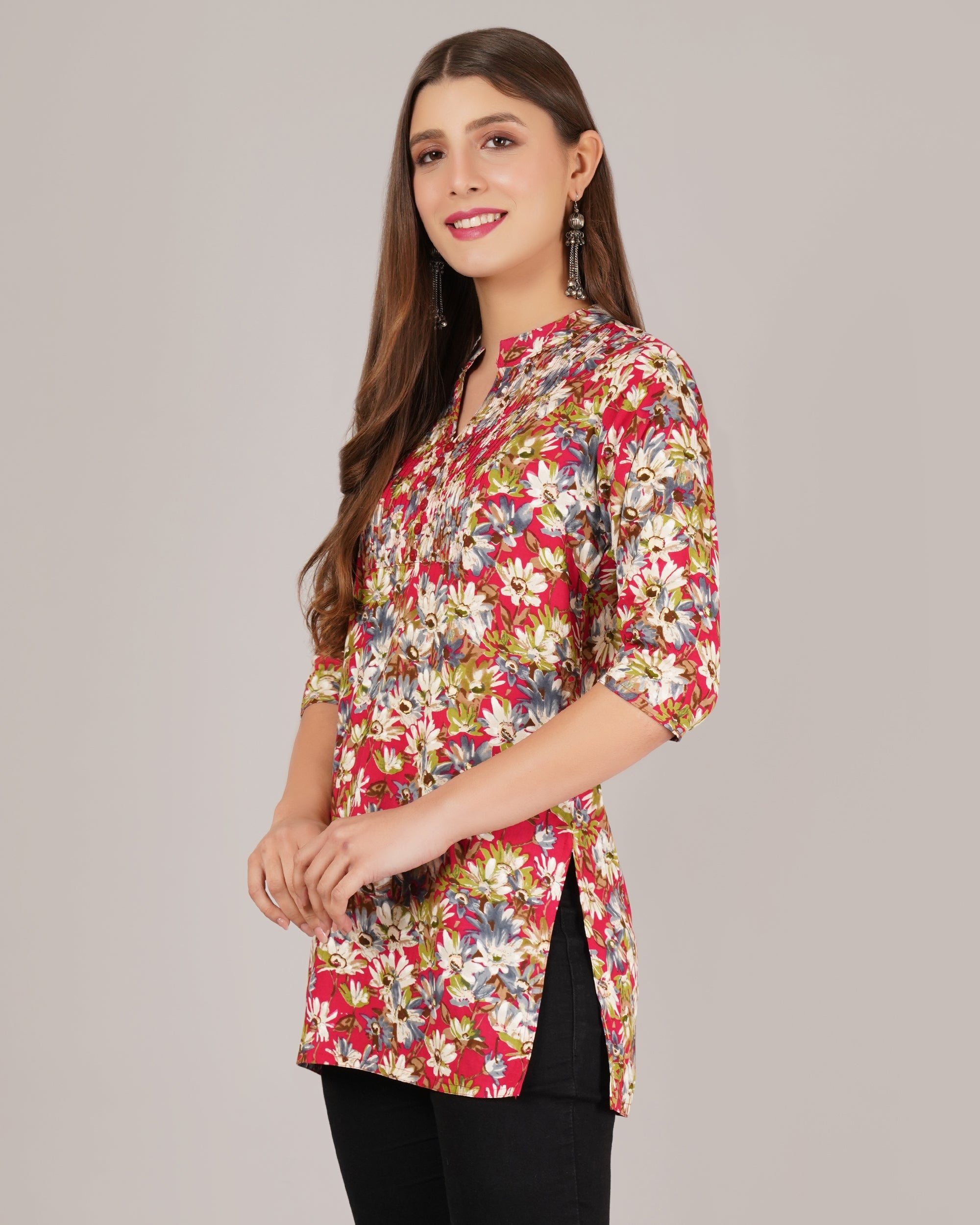 Jaitra Apparels Women Printed Rayon Straight Kurta (Multicolor) - Distacart