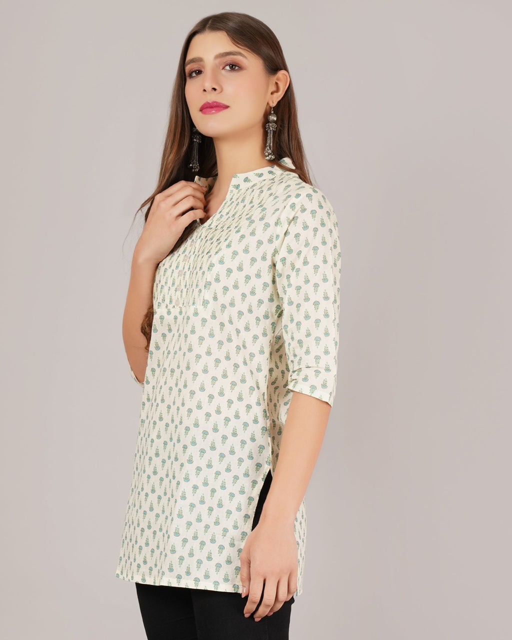 Jaitra Apparels Women Printed Rayon Straight Kurta (Off White) - Distacart