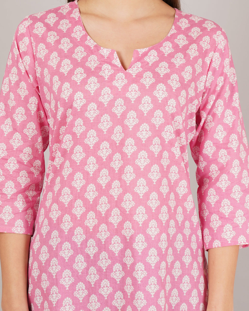 Jaitra Apparels Women Printed Pure Cotton Straight Kurta (Pink) - Distacart