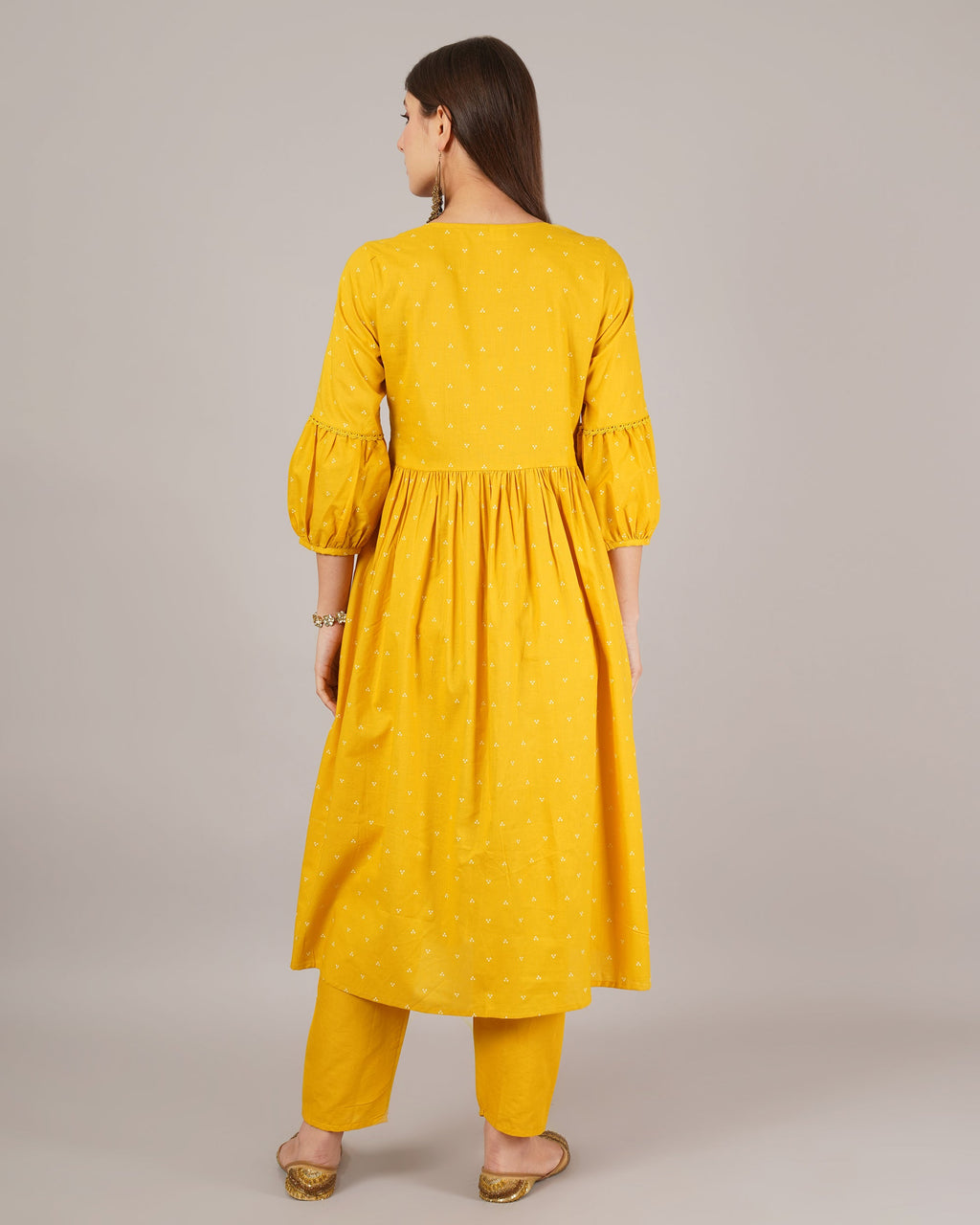 Jaitra Apparels Mustard Yellow Embroidered Pure Cotton Fabric Kurta Set With Dupatta - Distacart