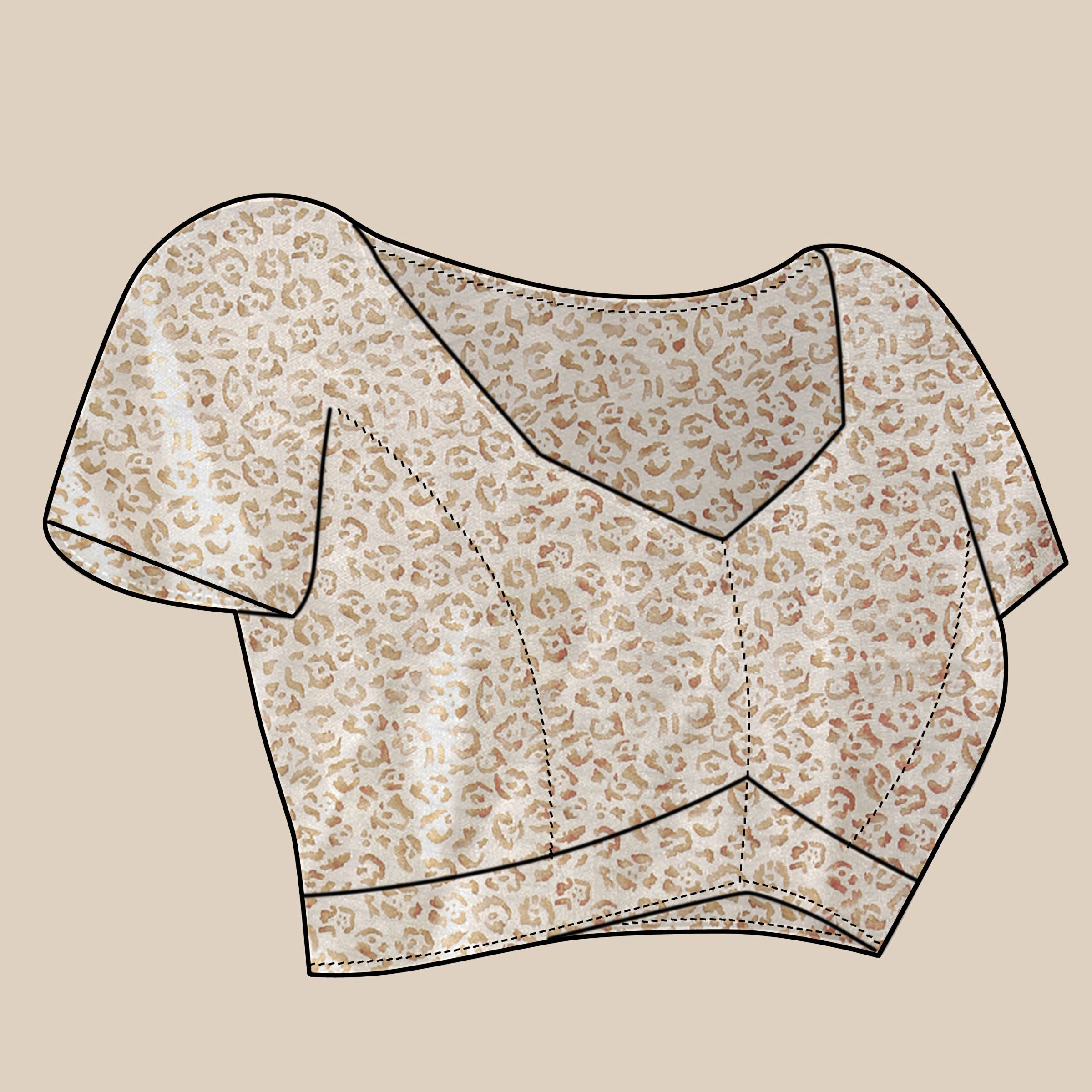 Vedant Vastram Digital Print Japan Satin Silk Party Wear Saree with Unstitched Blouse Piece - Cream