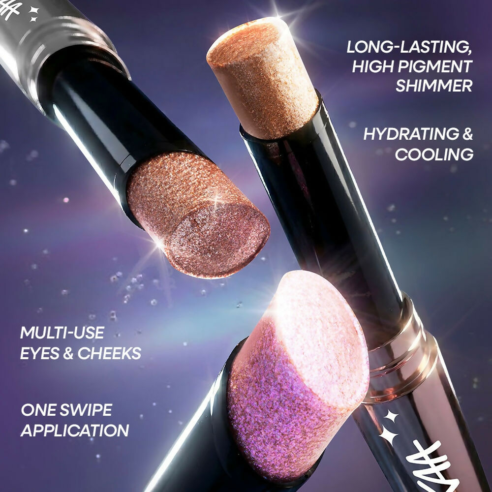 Nykaa Diamond Jelly Cooling Shimmer Eyeshadow Stick - Multi-Use, High Shine Glitter - 24K Gold