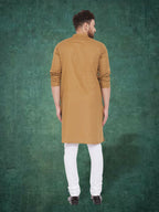 Even Apparels Men's Pure Cotton Beige Kurta