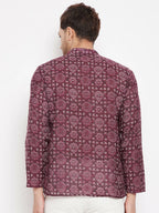 Even Apparels Maroon Pure Cotton Men's Kurta With Slit Neckline - Distacart