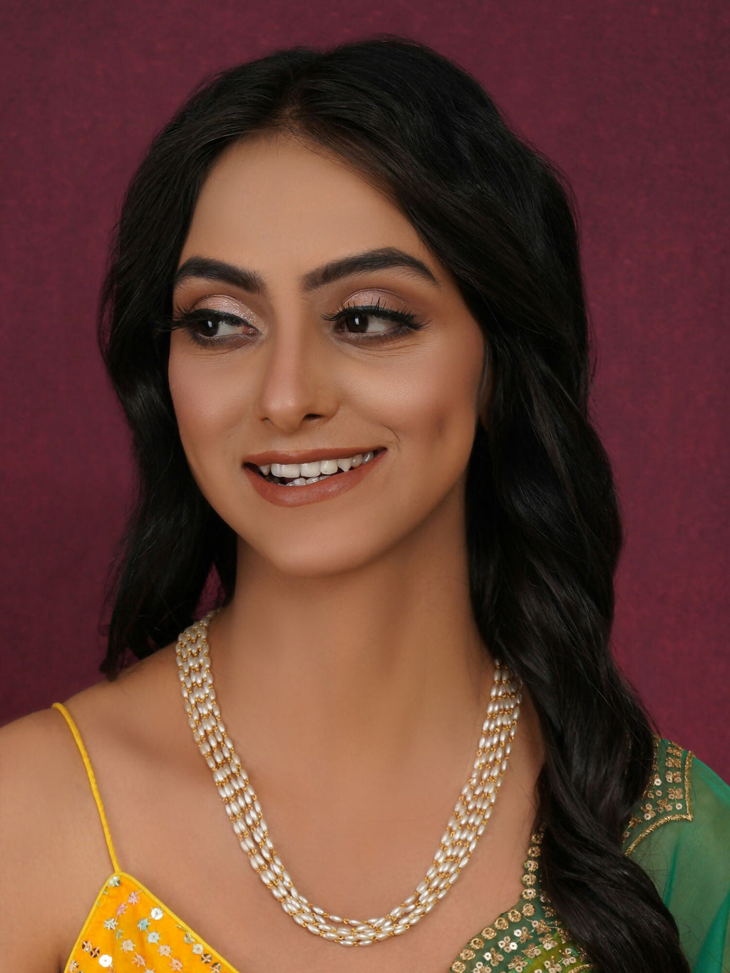 Layered Pearl Neckpiece (Gold) - Ruby Raang