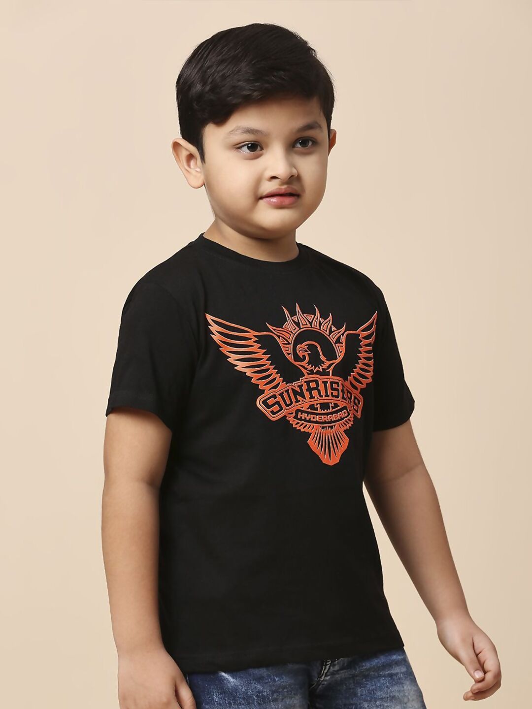 Fancode Kids Typography Printed Round Neck Sunrisers Hyderabad IPL T-Shirt
