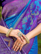 Shree Shyam Fashion Blue Soft Silk Saree - Distacart