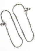 Mominos Fashion Kamal Johar Oxidised Light Weight Silver Anklets
