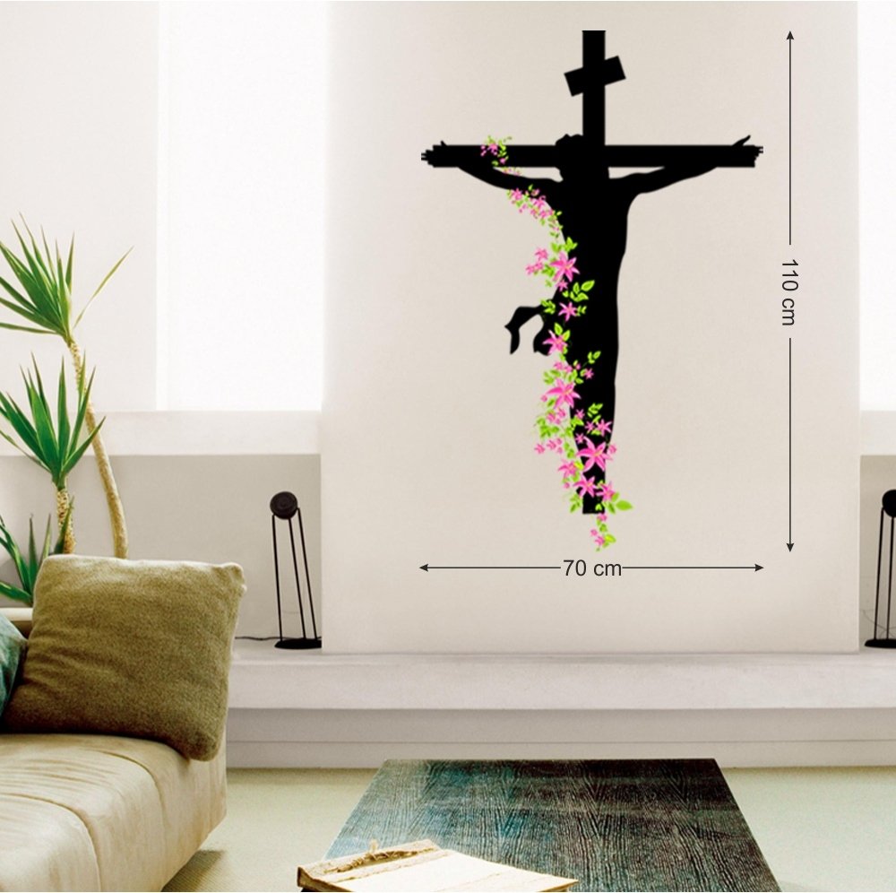 Jesus Christ Floral Religion Christian Trinity Prayer Wall Sticker