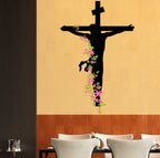 Jesus Christ Floral Religion Christian Trinity Prayer Wall Sticker