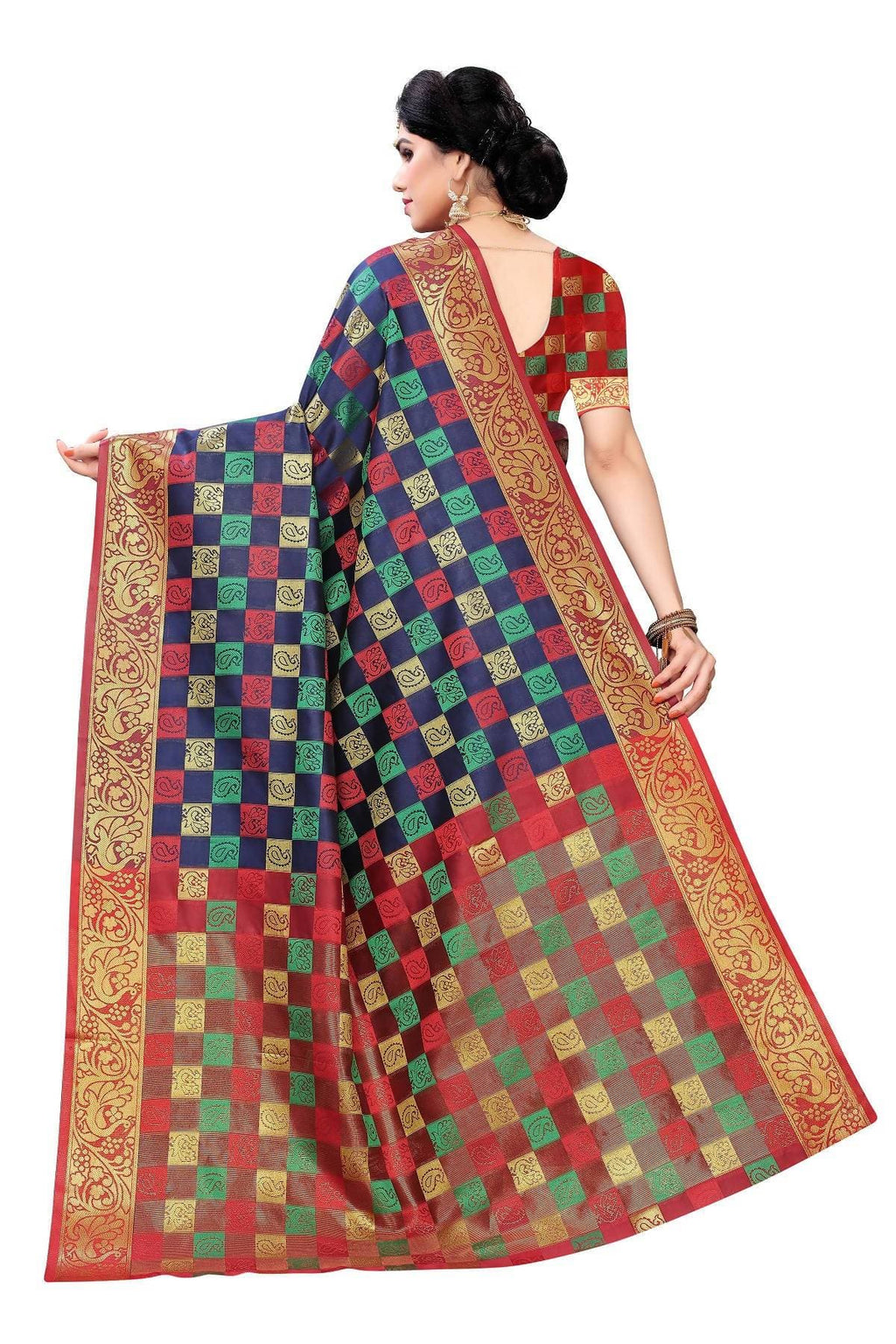 Vamika Banarasi Jaquard Navy Blue Designer Weaving Saree