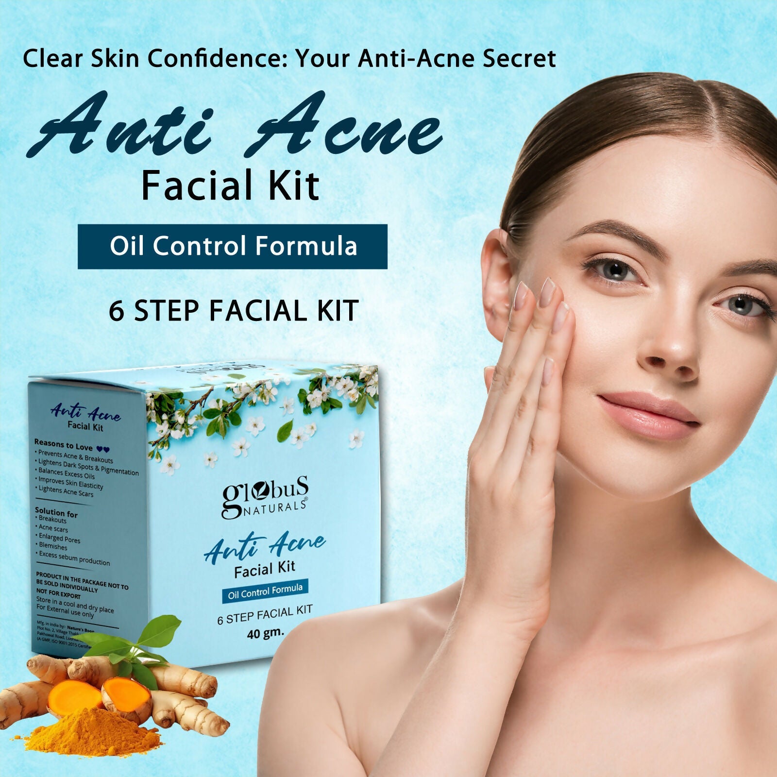 Globus Naturals Anti Acne 6 Step Facial Kit - Distacart