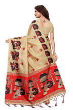 Vamika Kalamkari With Jhalar Khadi Silk Saree in Chiku Color
