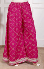 Miravan Women's Embellished Ethnic Cotton Kurta with palazzo