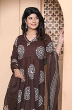 Miravan Womens Brown Animal Printed Anarkali Kurta With Dupatta Set - Distacart
