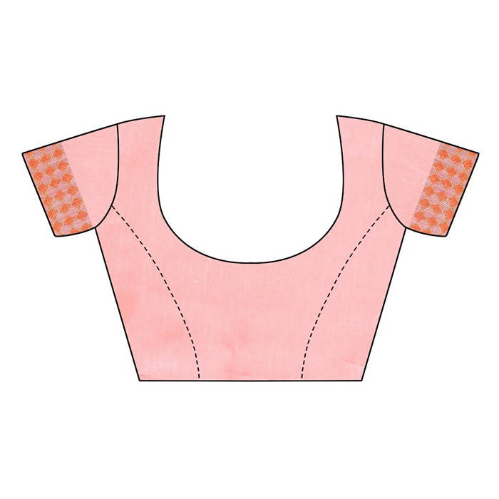Vamika Embroidery Peach Chanderi Blouce