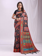 Shree Shyam Fashion Vastraloom Black Linen Cotton Saree