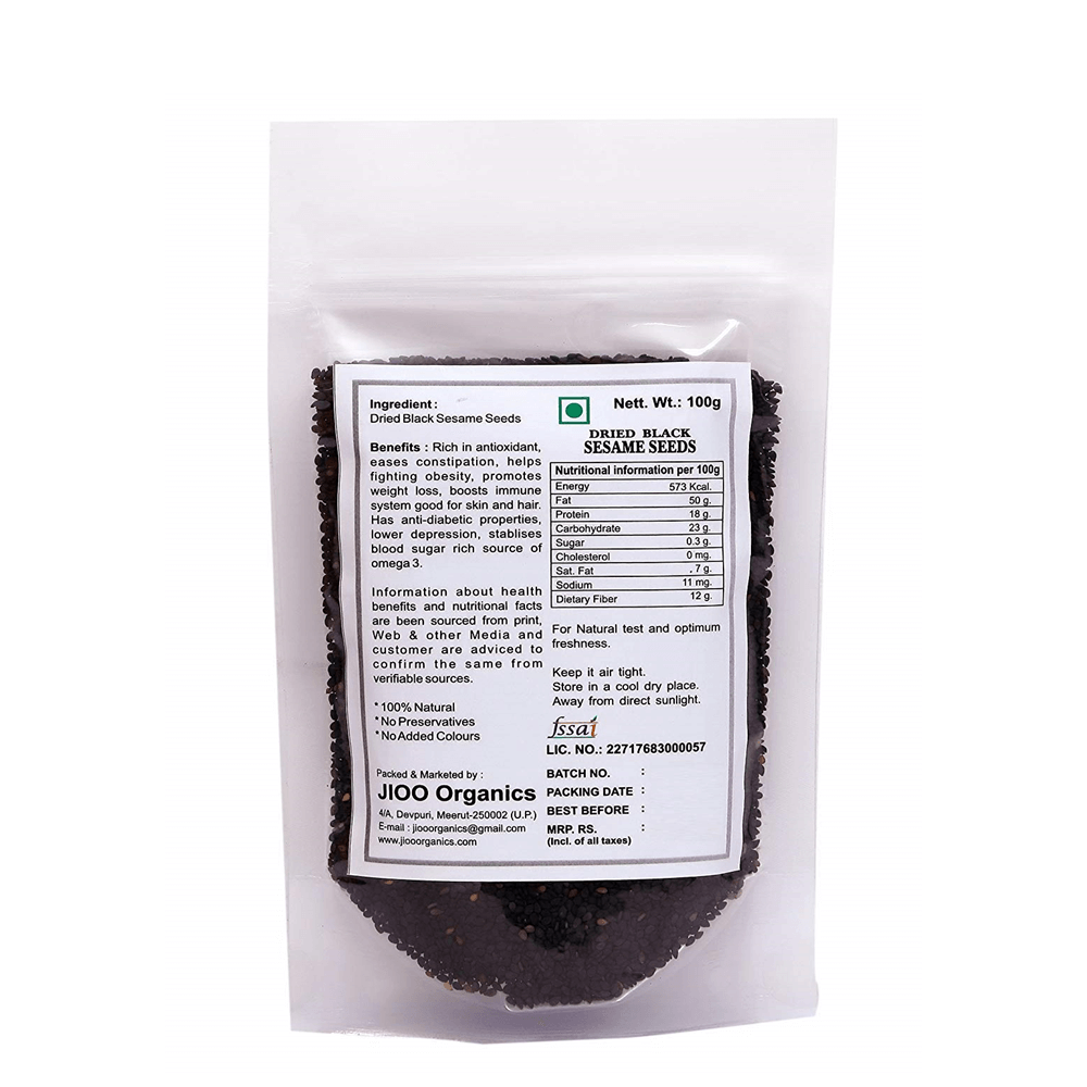 Jioo Organics Dried Black Sesame Seeds