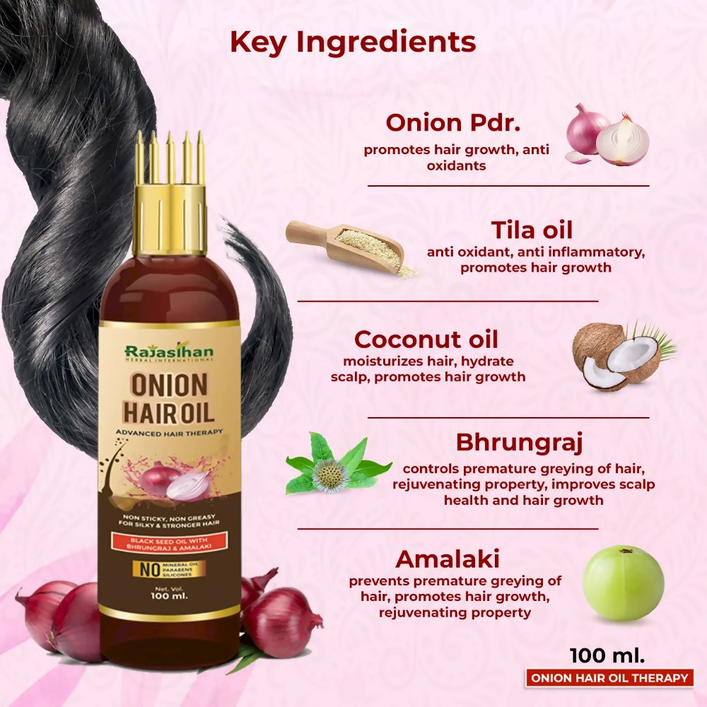 Rajasthan Herbals Onion Hair Oil & Hair Growth Stimulator Capsule Combo