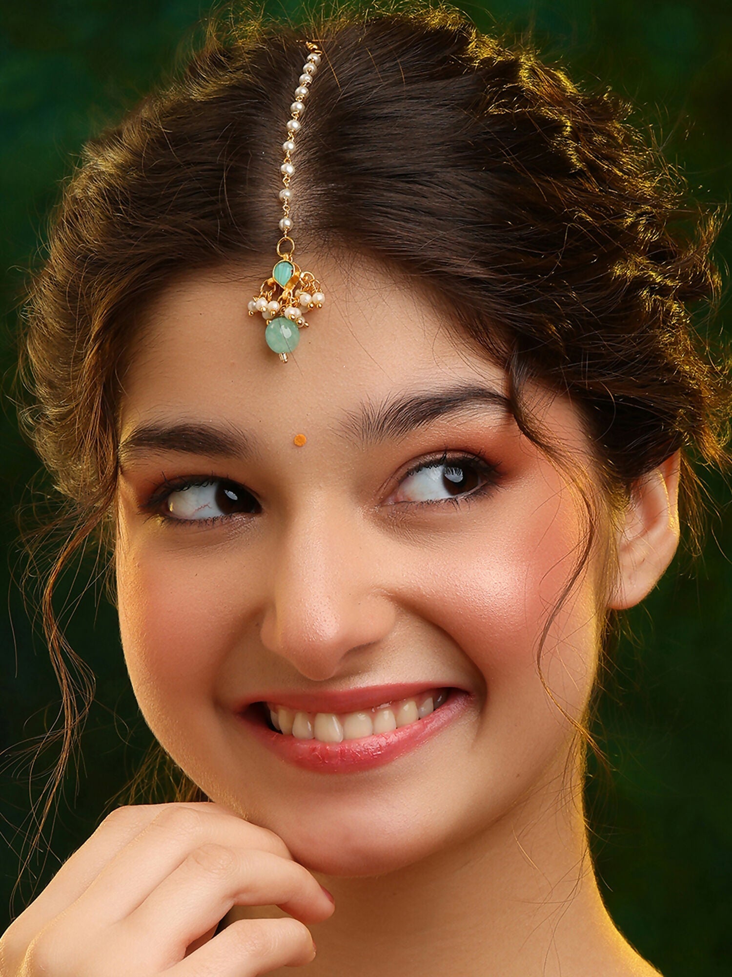 Ruby Raang Starry Stone Maang Tikka - Distacart