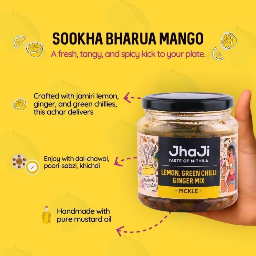 Jhaji Store Lemon, Ginger & Green Chilli Pickle