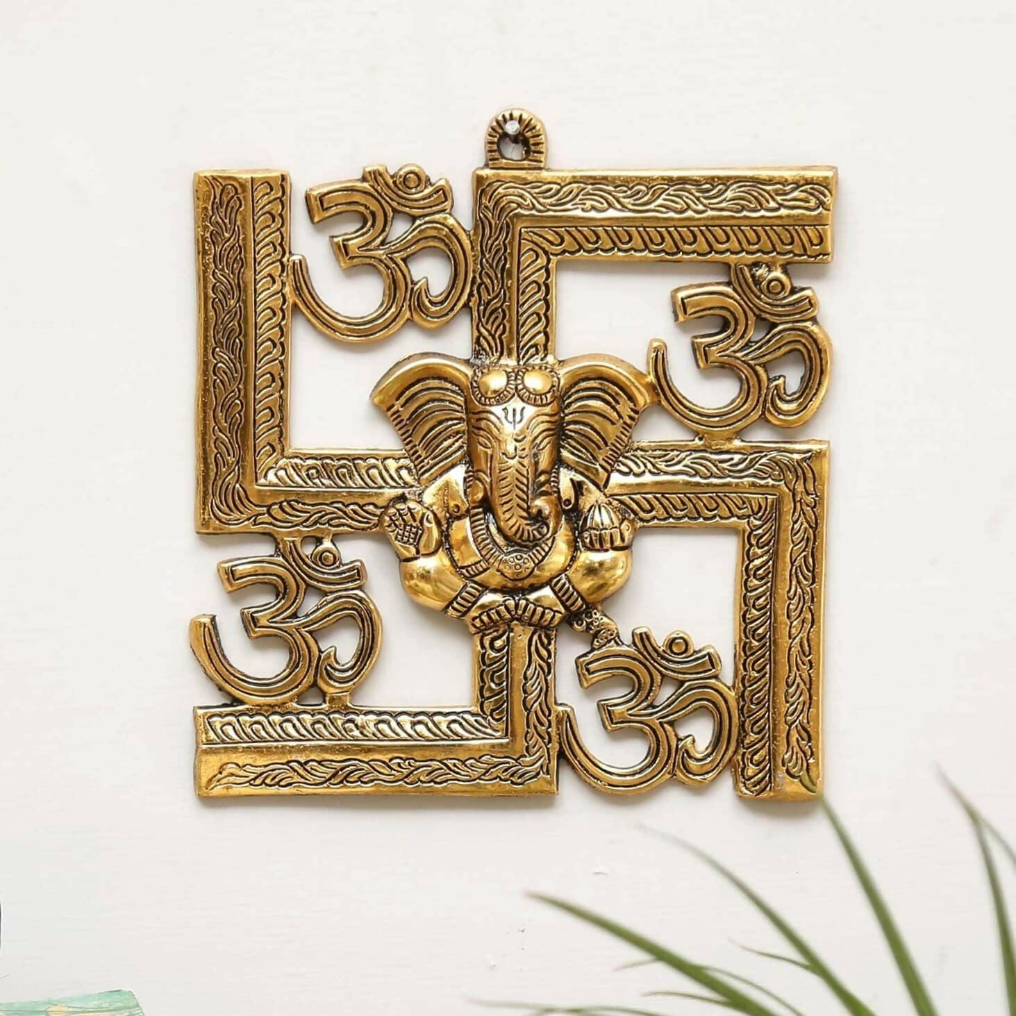 KridayKraft Ganesha Metal Statue Ganpati Wall Hanging Sculpture