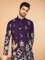 Vastranavya Exclusive Wedding Wear Viscose Rayon Thread Embroidered Work Kurta