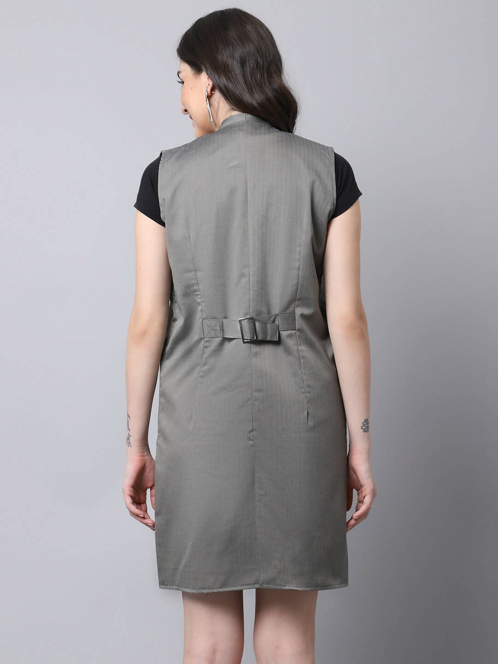 Even Apparels Grey Polywool Open Front Women's Long Coat BF496 - Distacart