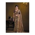 Wine Pure Banarasi Crush Pure Khatli work Designer Saree With Blouse. - Rajasvi